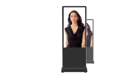 55 インチの床に立っている LCD デジタル フレームの超薄い縦の広告機械のタッチ スクリーンの表示中国のテレビ
